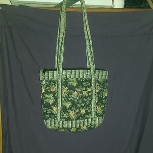 Elegant Floral Black Tote Bag